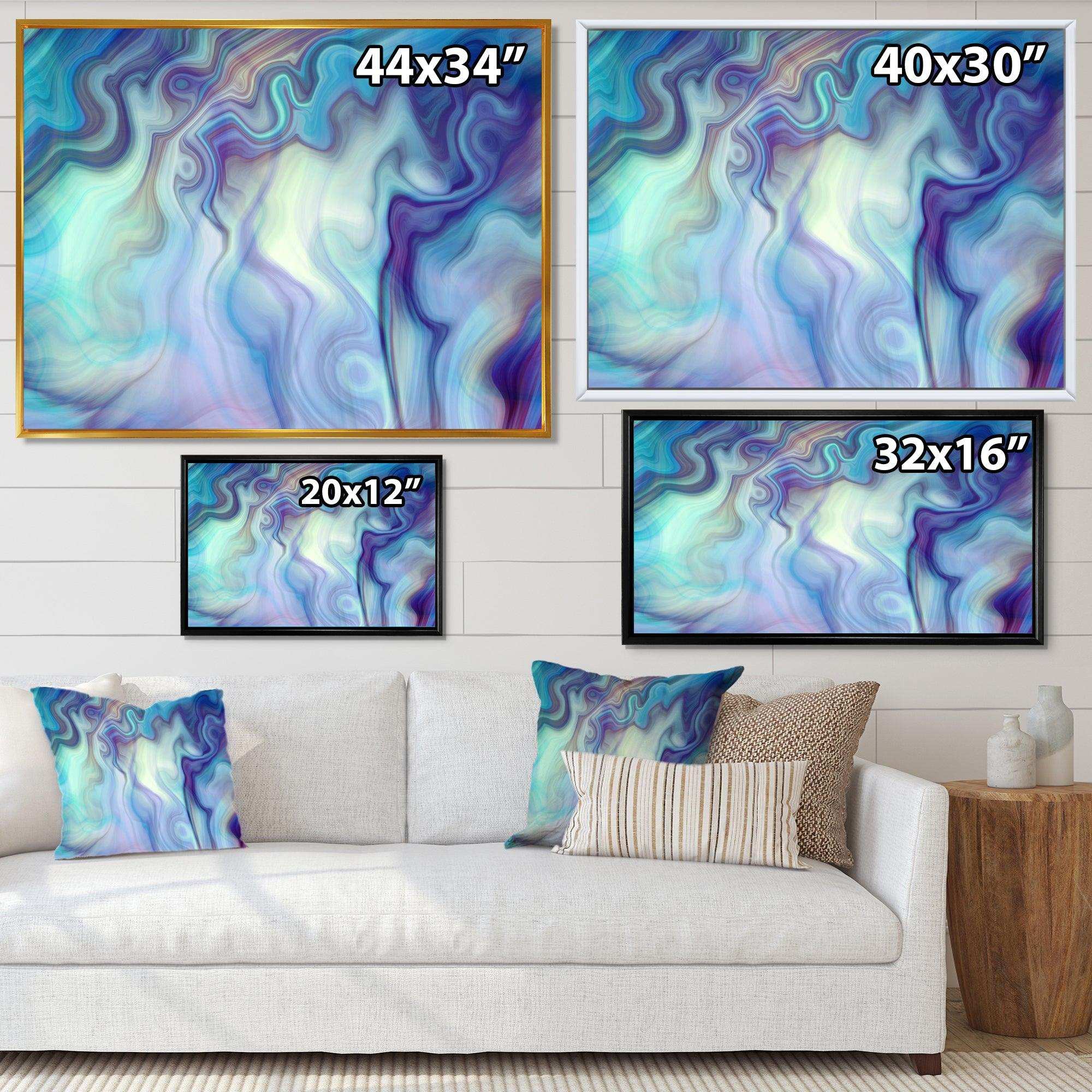 Marbled Colours in Shades of Turquoise and Purple