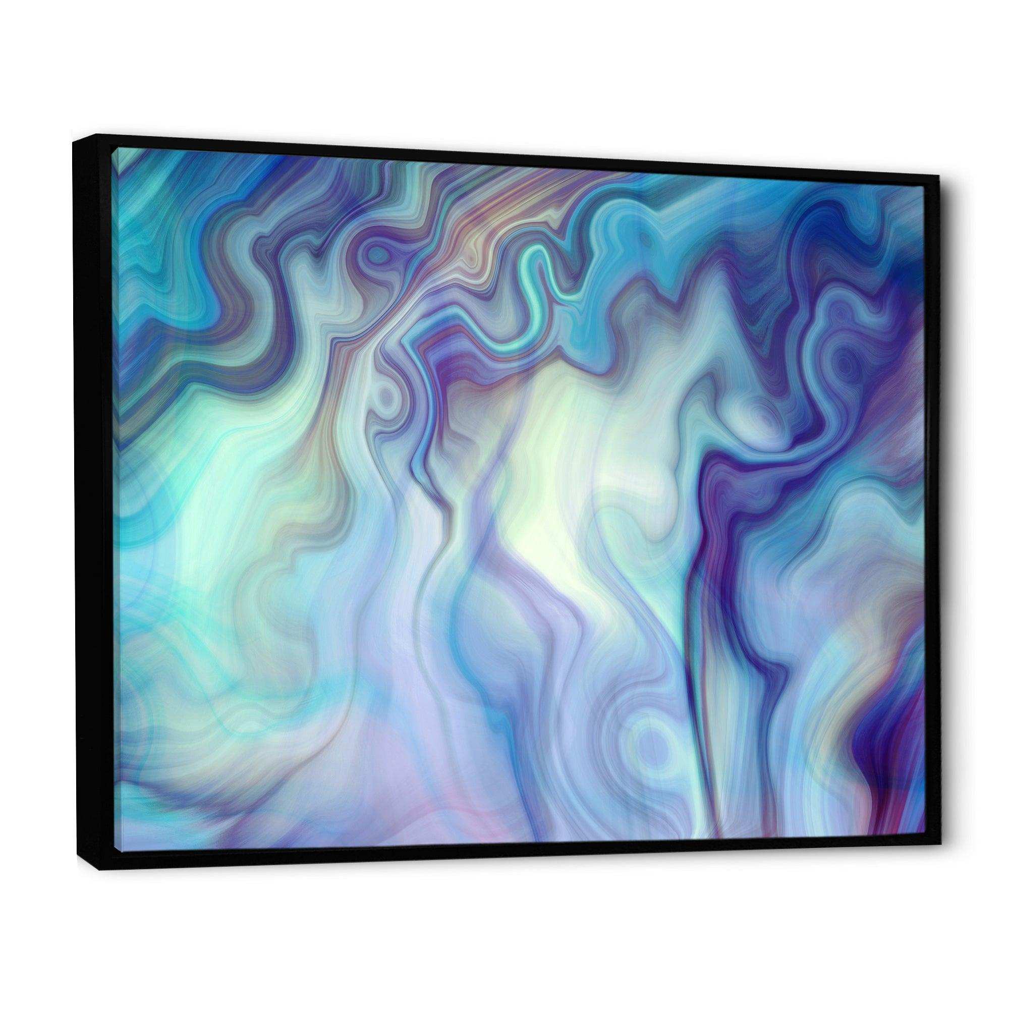 Marbled Colours in Shades of Turquoise and Purple