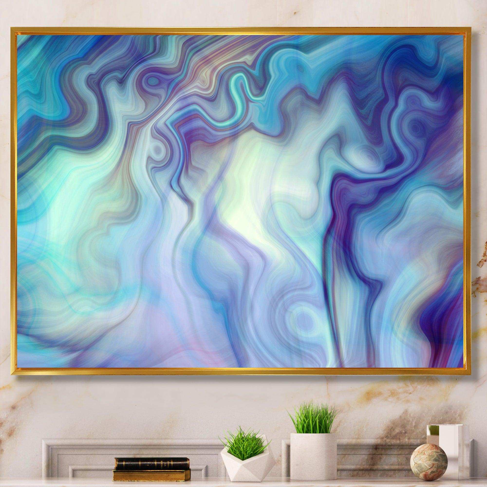 Marbled Colours in Shades of Turquoise and Purple