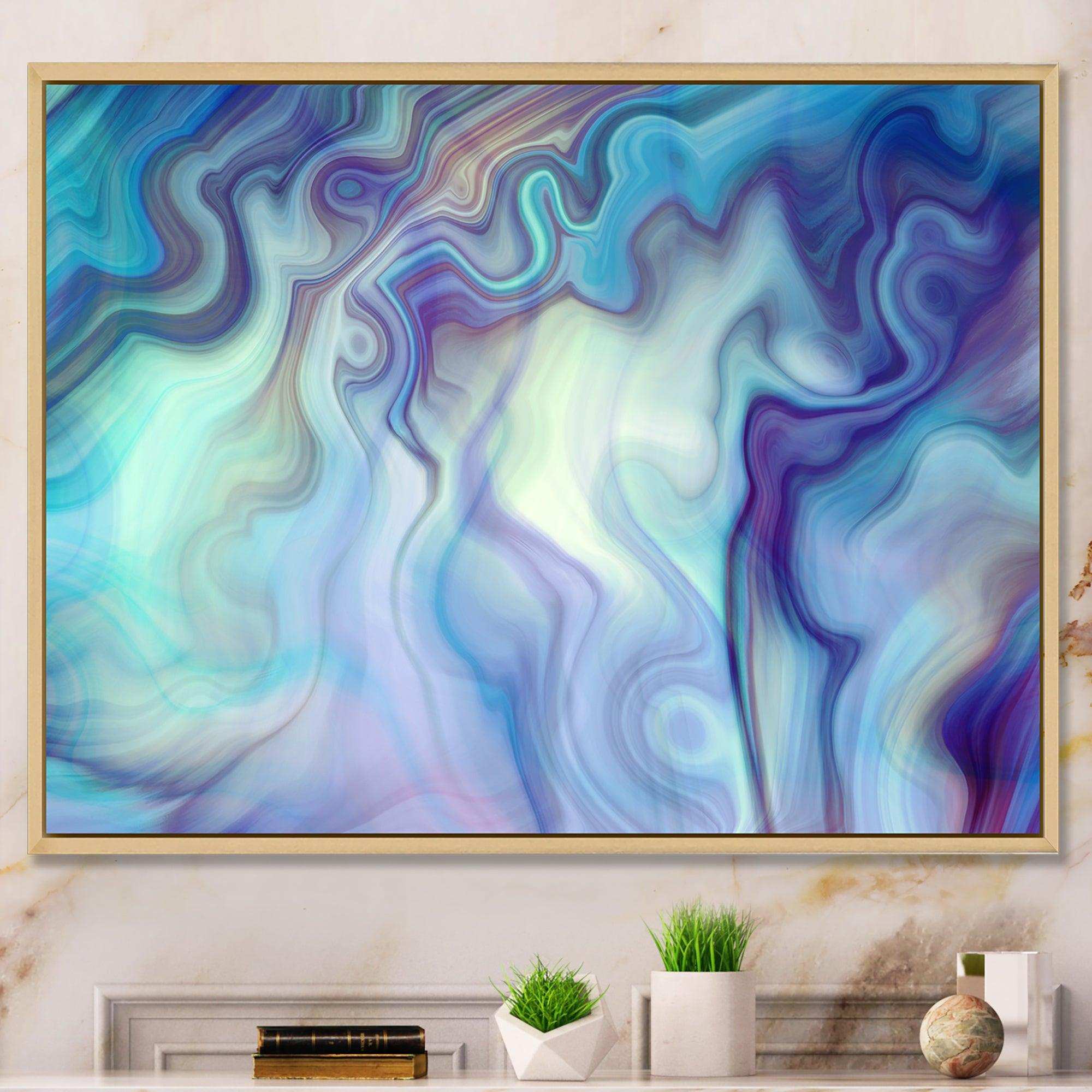 Marbled Colours in Shades of Turquoise and Purple