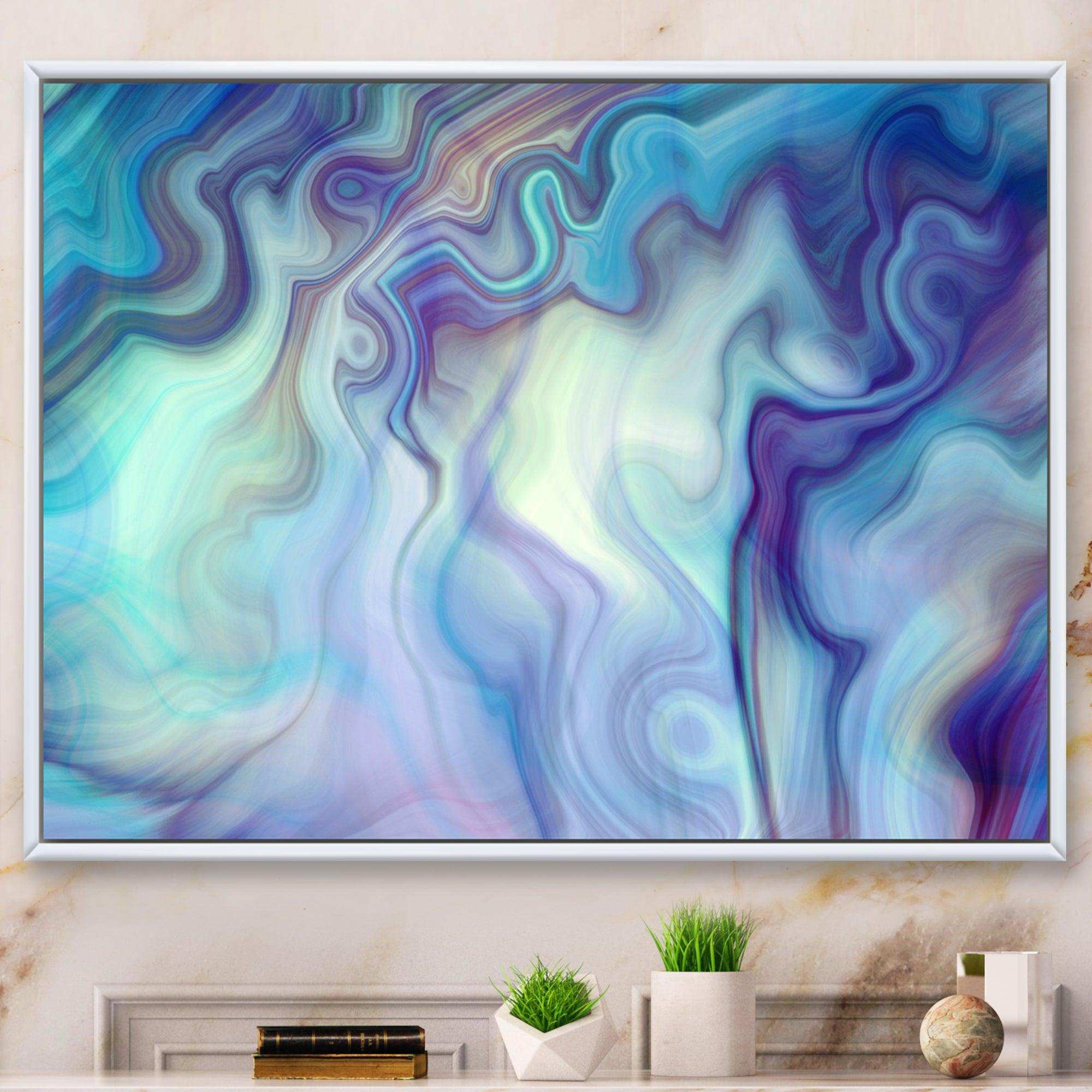 Marbled Colours in Shades of Turquoise and Purple