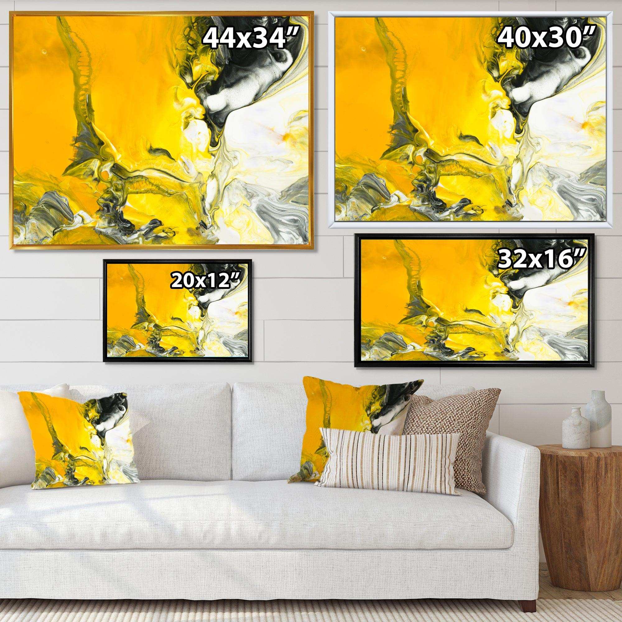 White and Yellow Marbled Acrylic with a cloud of Black