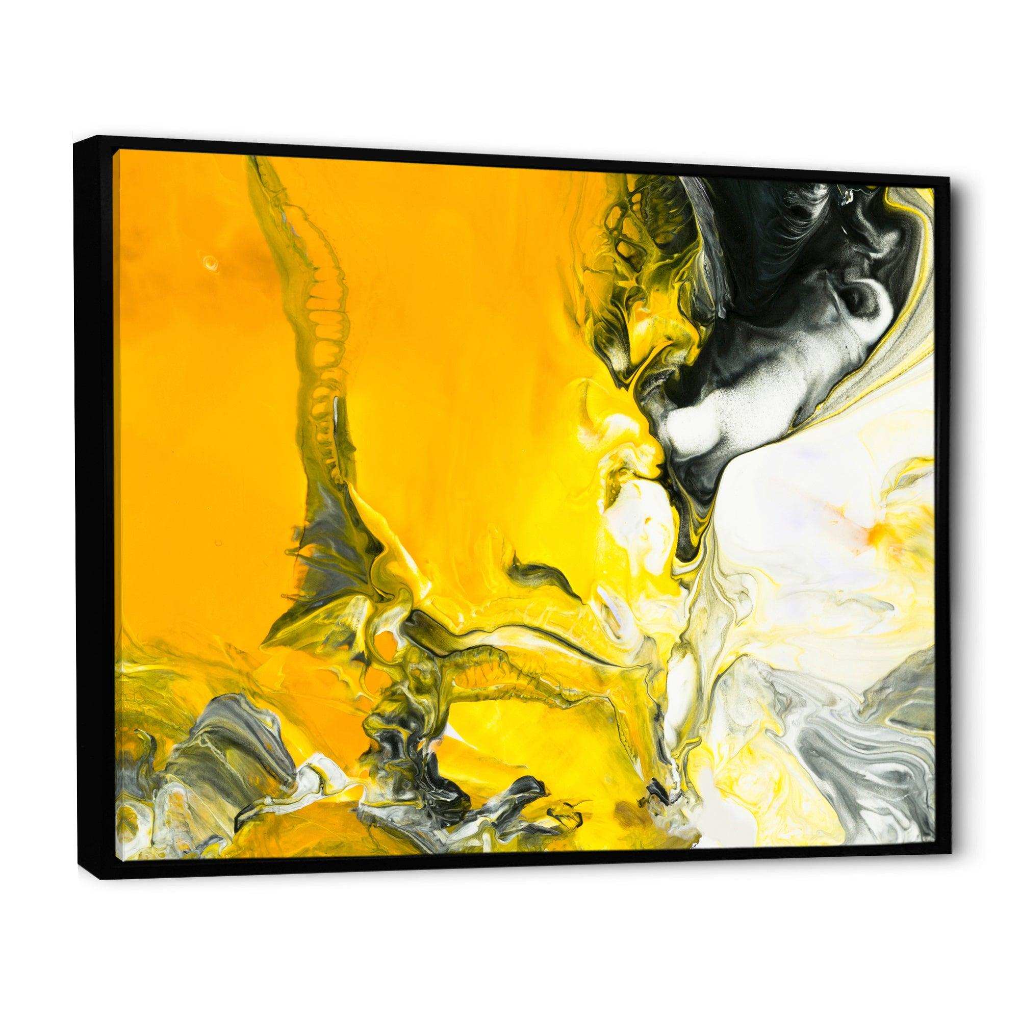 White and Yellow Marbled Acrylic with a cloud of Black