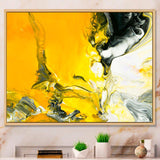 White and Yellow Marbled Acrylic with a cloud of Black