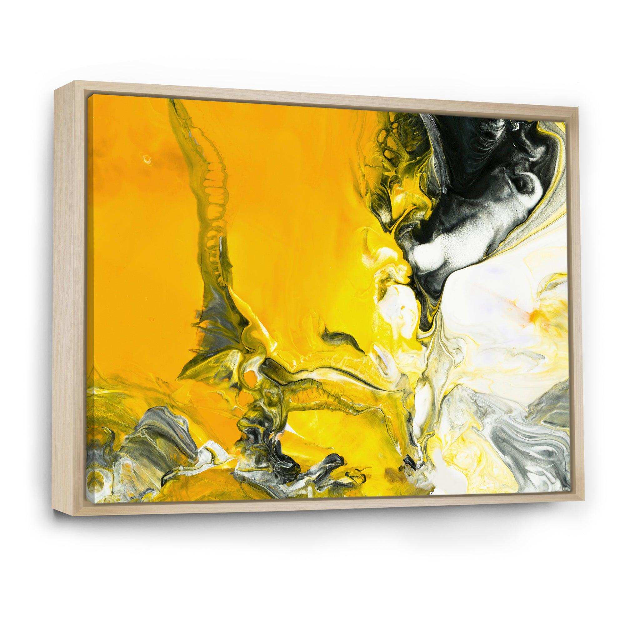 White and Yellow Marbled Acrylic with a cloud of Black