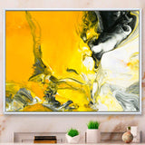White and Yellow Marbled Acrylic with a cloud of Black
