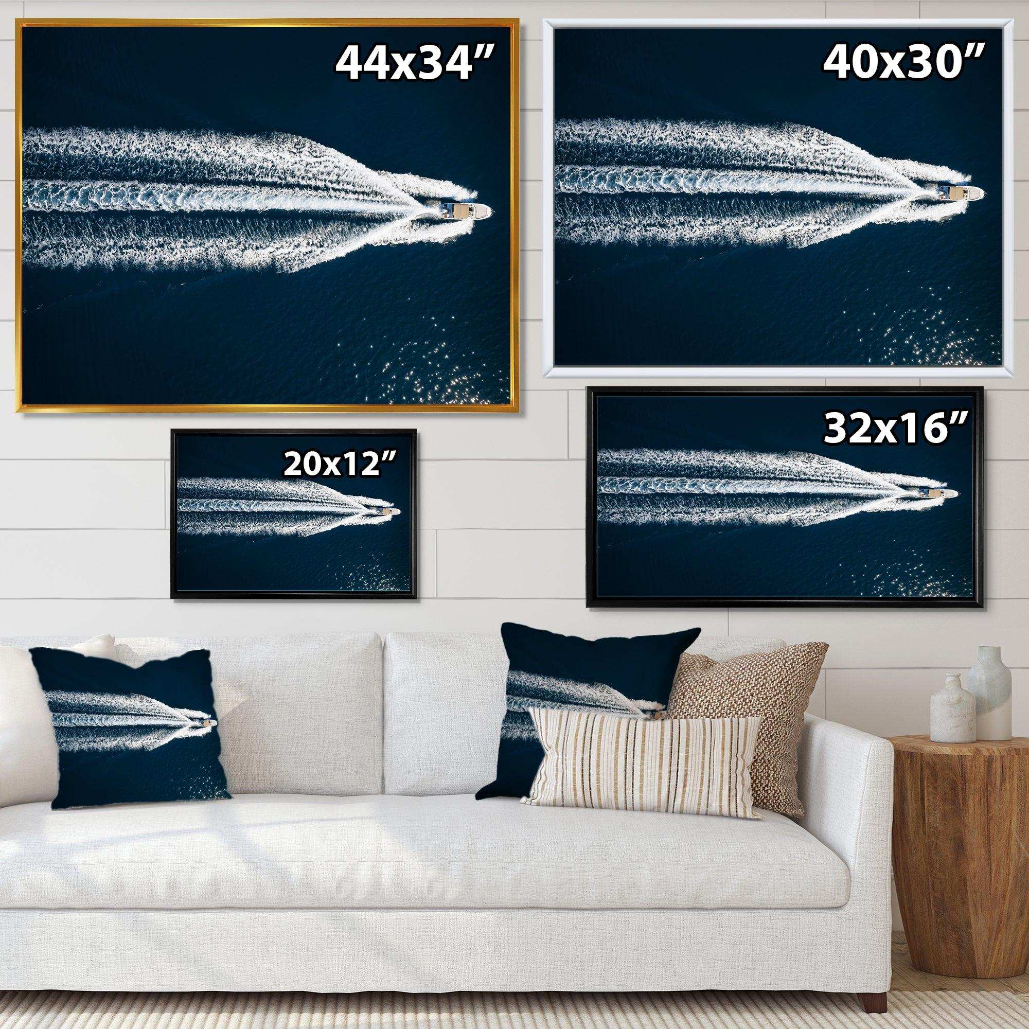 Aerial View Of Speed Boat In Mediterranean Sea