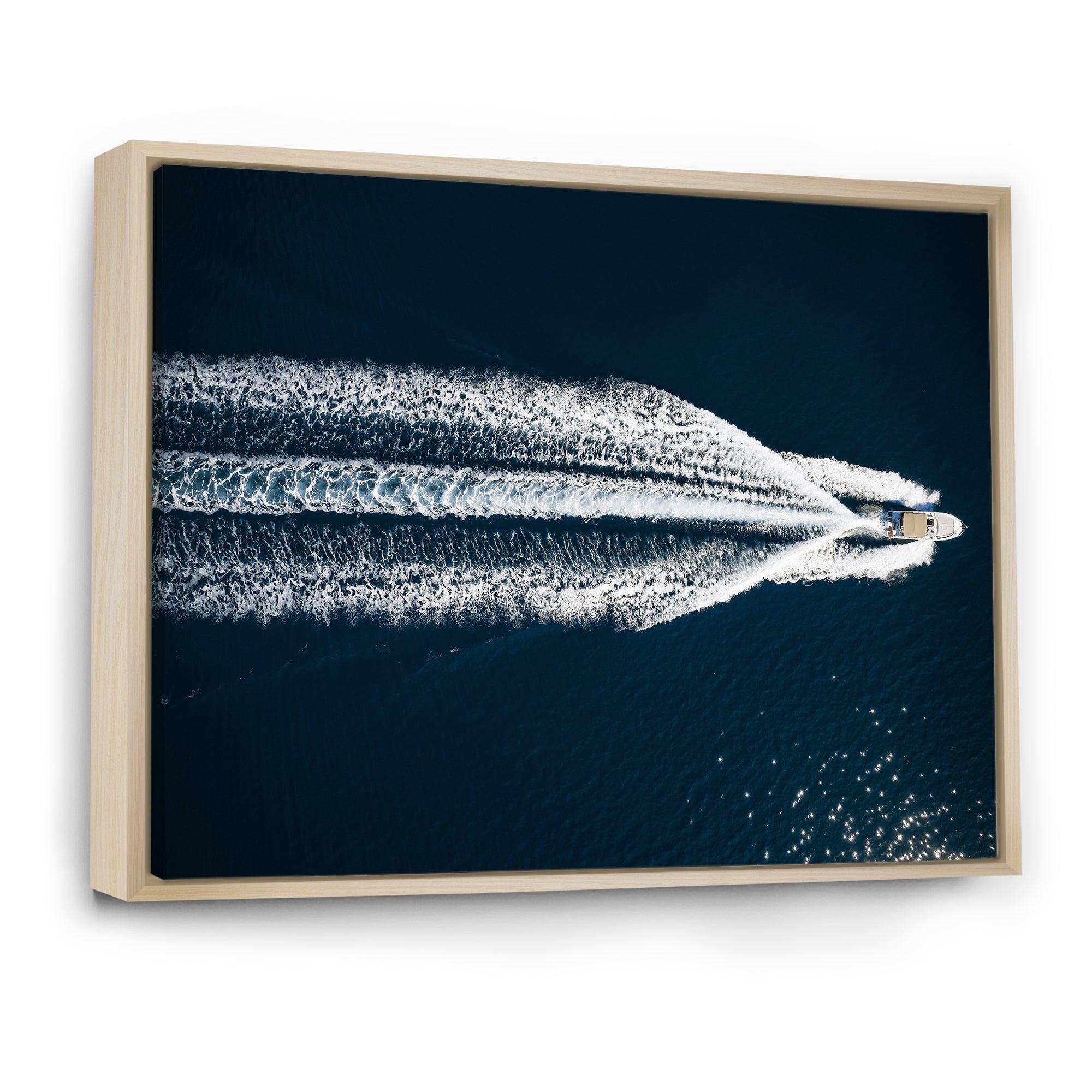 Aerial View Of Speed Boat In Mediterranean Sea