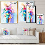 Abstract Colorful Spring Flowers Framed Print Matte White - 1.5 Width