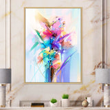 Abstract Colorful Spring Flowers Framed Canvas Matte White - 1.5 Thick
