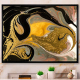 Gold And Black Marbled Rippled Texture I