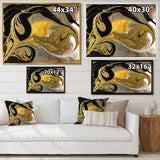 Gold And Black Marbled Rippled Texture I