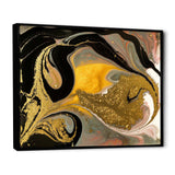 Gold And Black Marbled Rippled Texture I