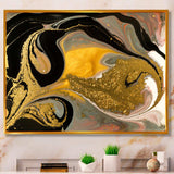 Gold And Black Marbled Rippled Texture I