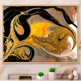 Gold And Black Marbled Rippled Texture I