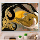 Gold And Black Marbled Rippled Texture I