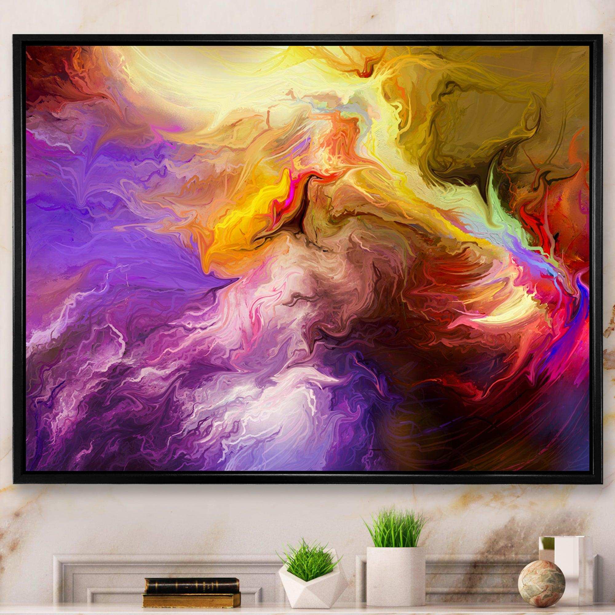 Oil Painted Purple And Yellow Clouds