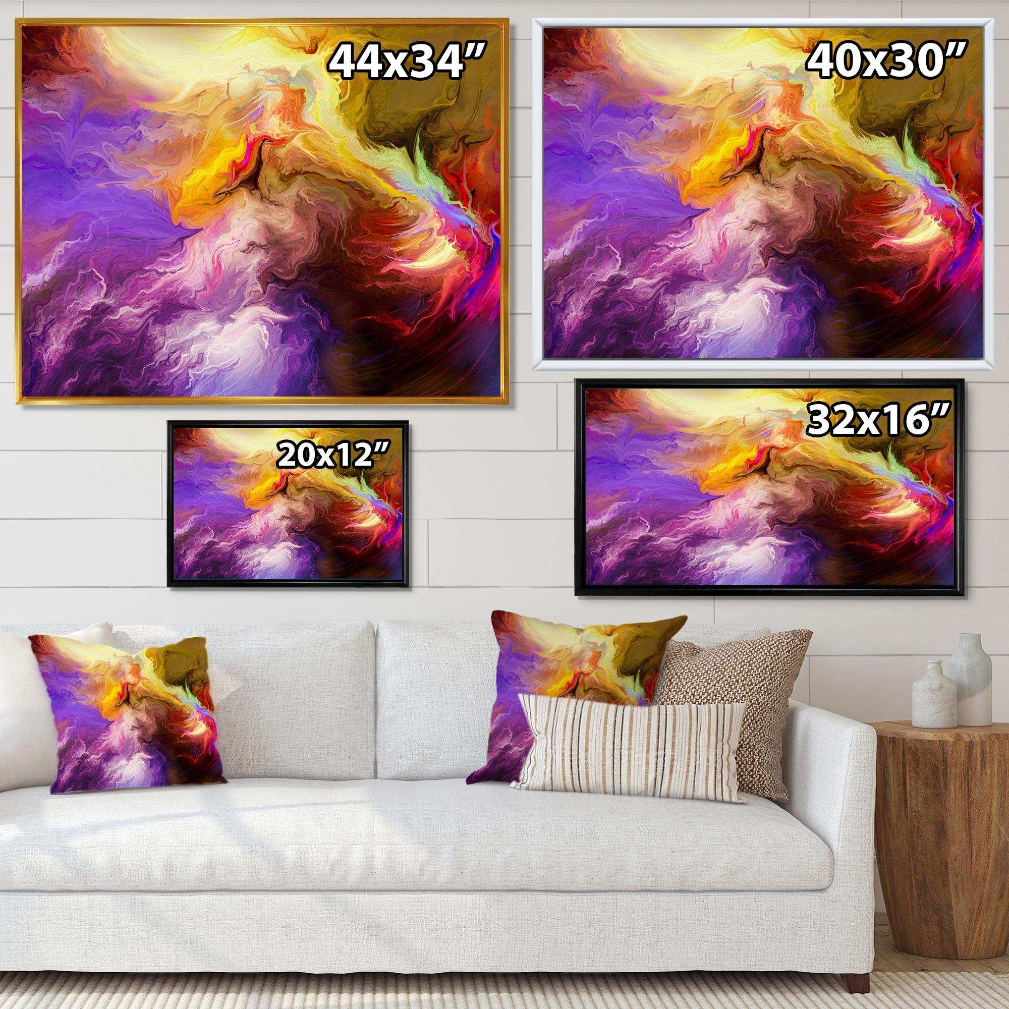 Oil Painted Purple And Yellow Clouds