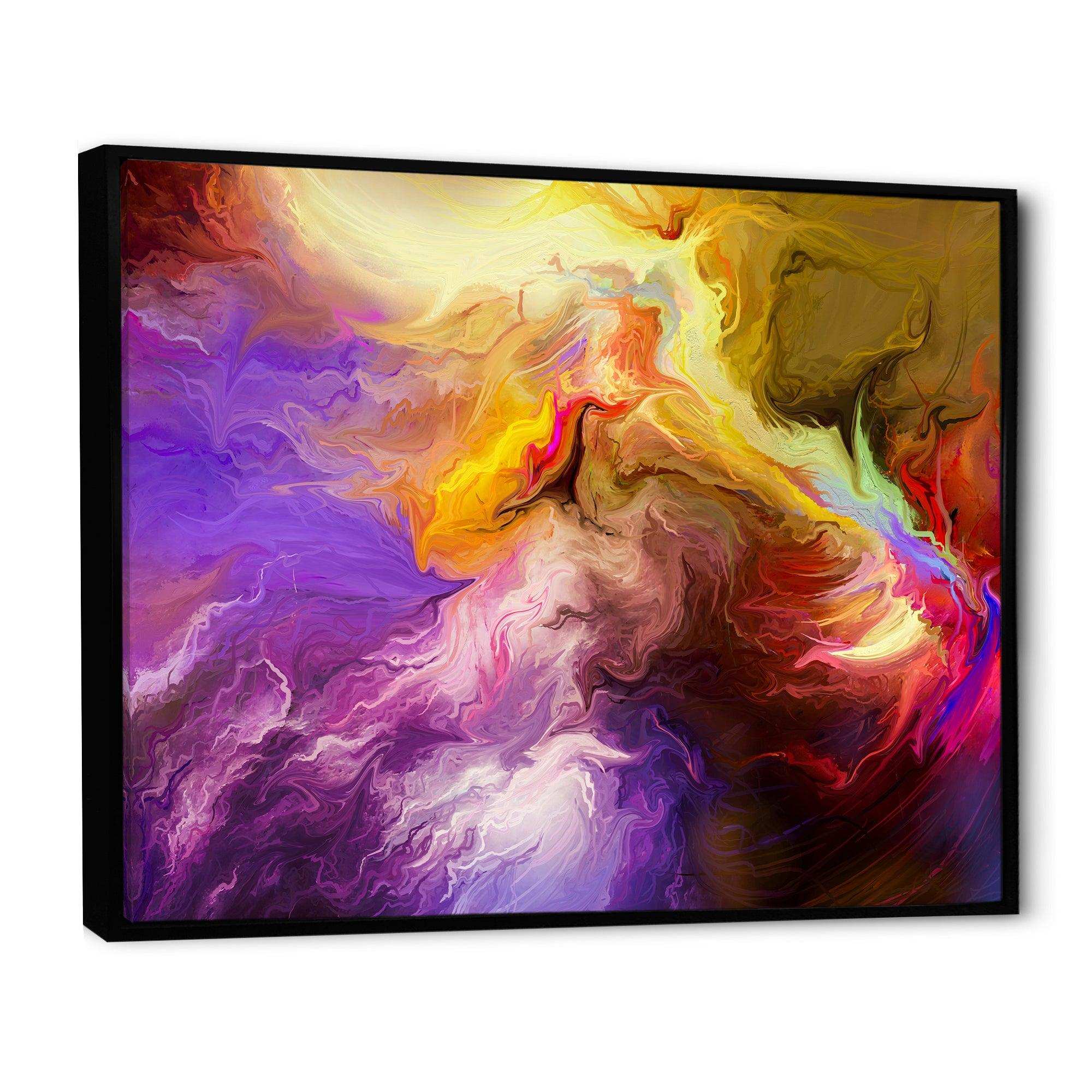 Oil Painted Purple And Yellow Clouds