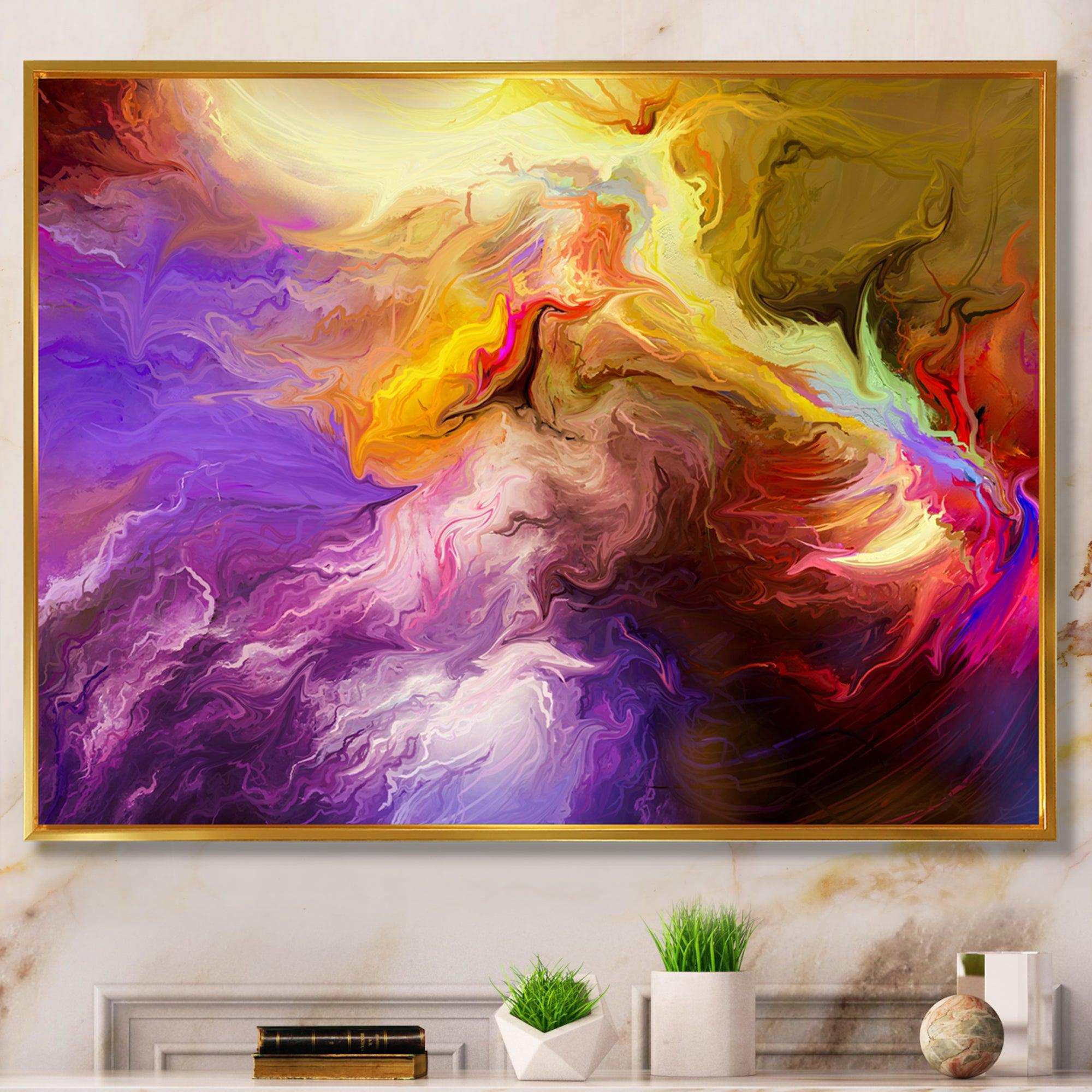 Oil Painted Purple And Yellow Clouds