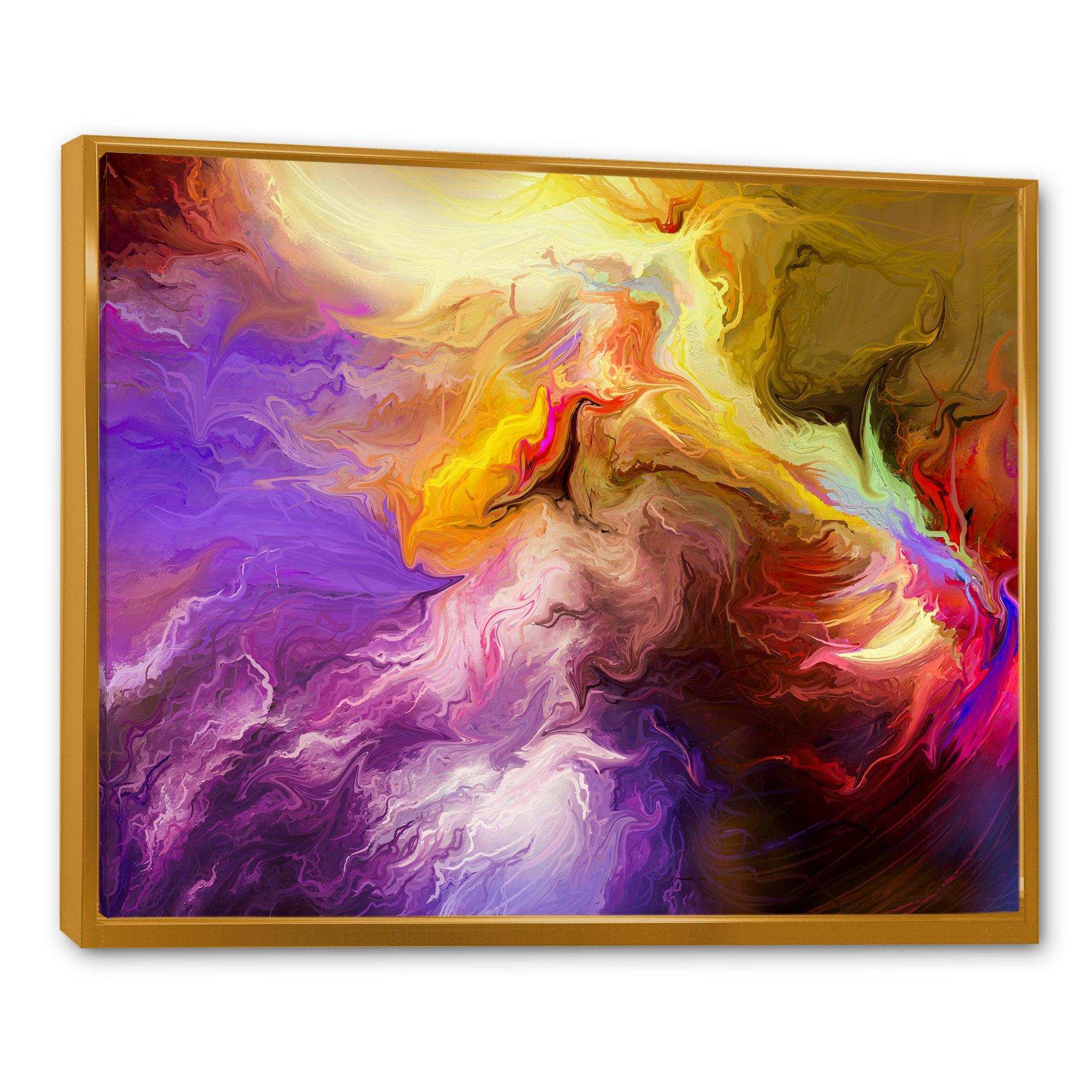 Oil Painted Purple And Yellow Clouds