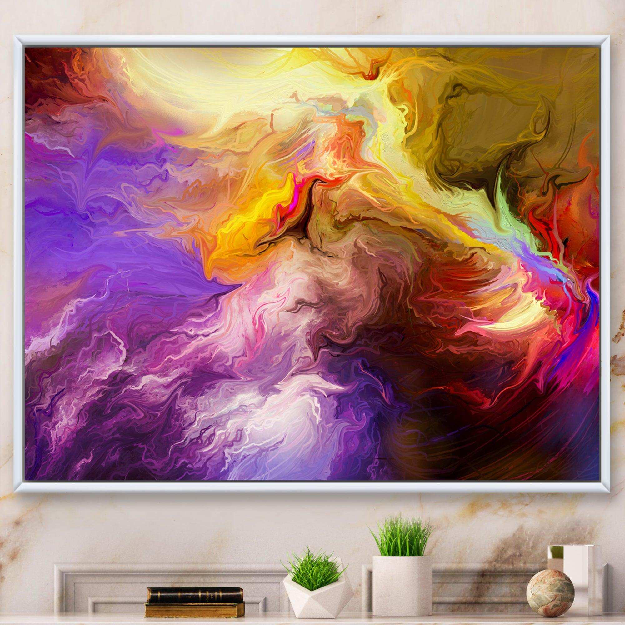 Oil Painted Purple And Yellow Clouds