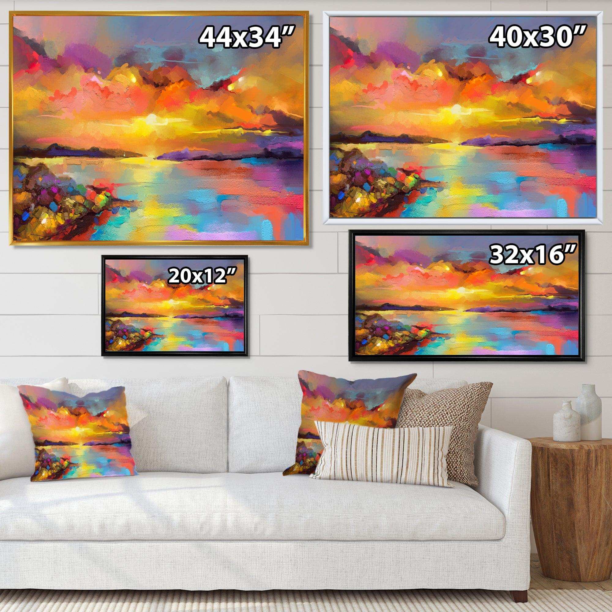 Sunset Painting With Colorful Reflections I