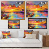Sunset Painting With Colorful Reflections I