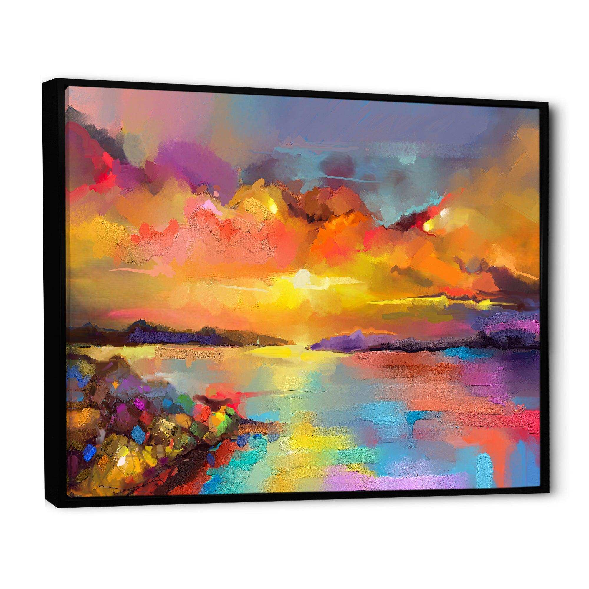 Sunset Painting With Colorful Reflections I