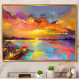 Sunset Painting With Colorful Reflections I
