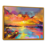 Sunset Painting With Colorful Reflections I