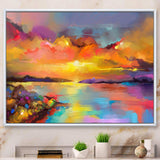 Sunset Painting With Colorful Reflections I