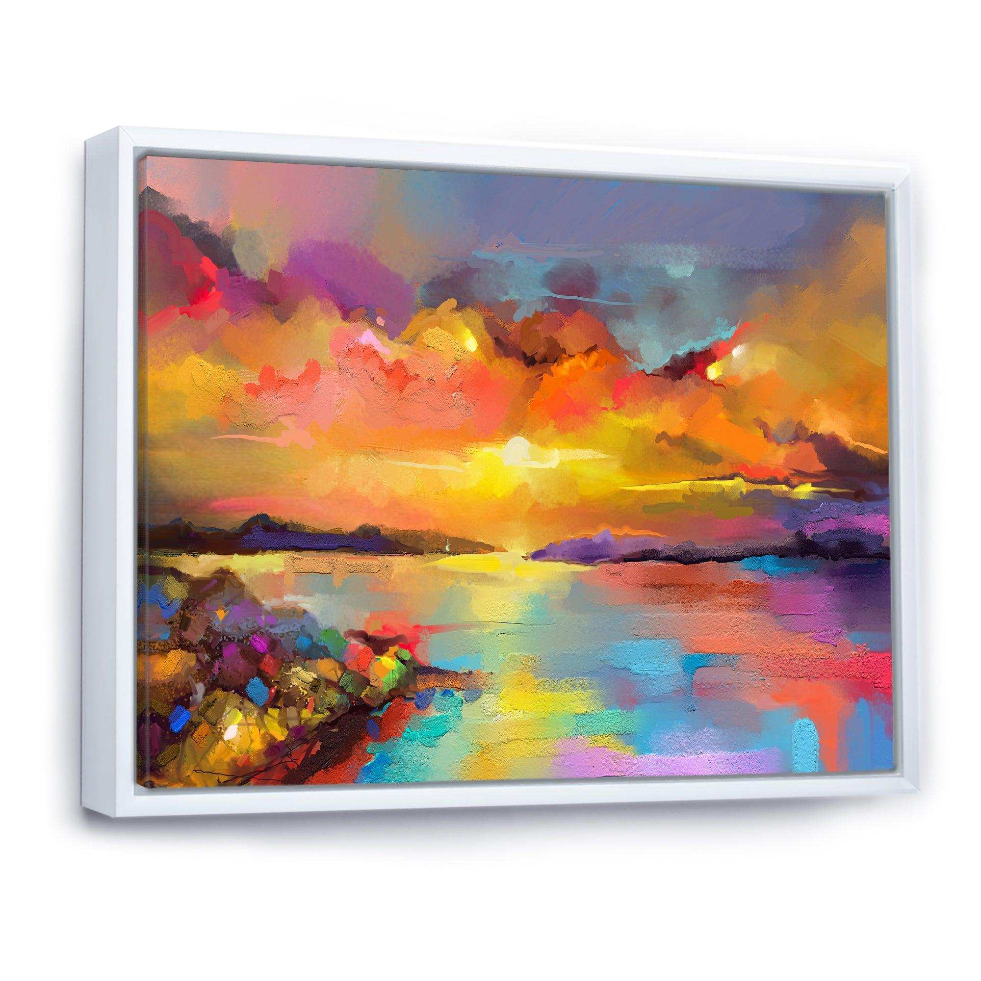 Sunset Painting With Colorful Reflections I