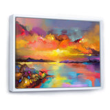 Sunset Painting With Colorful Reflections I