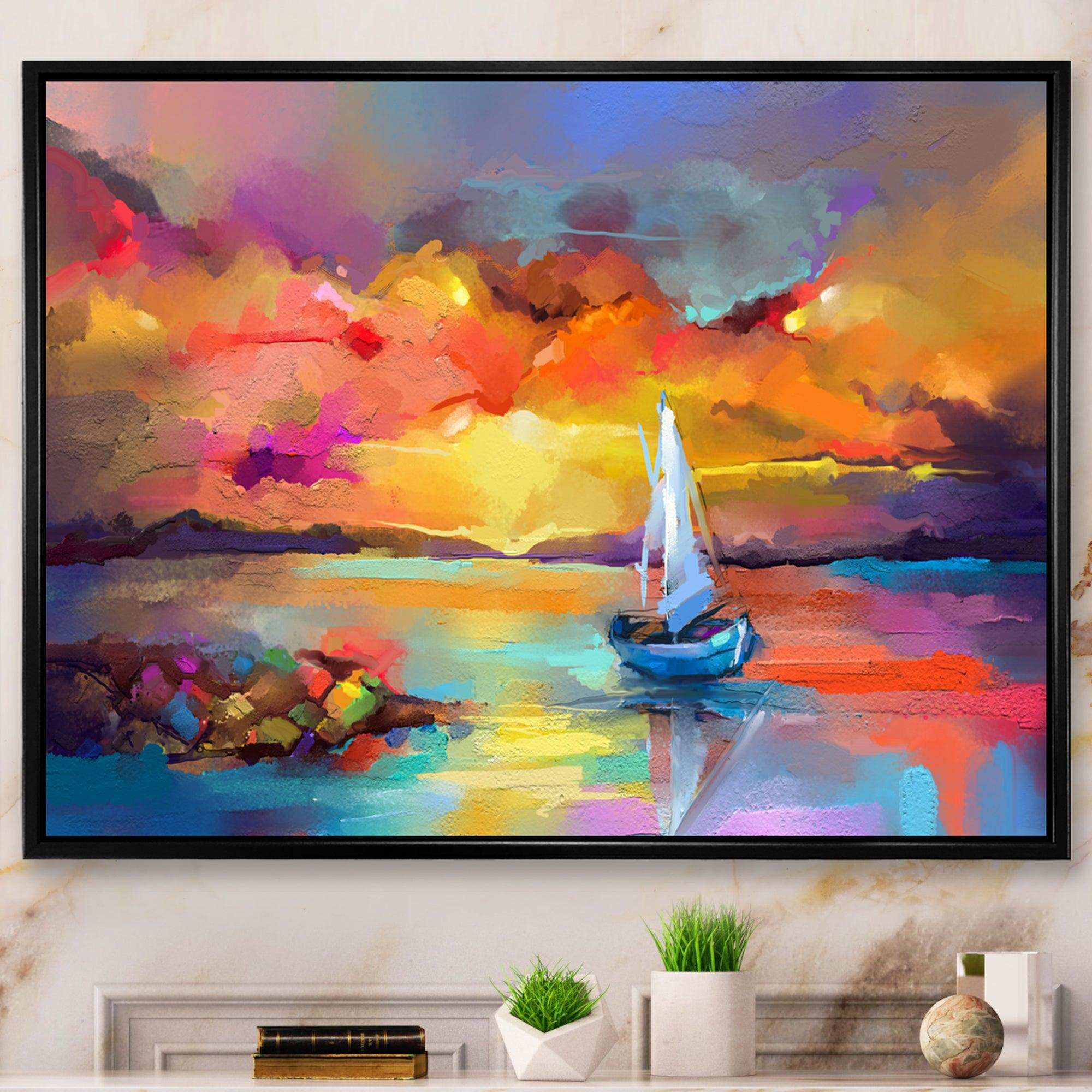 Sunset Painting With Colorful Reflections II