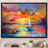 Sunset Painting With Colorful Reflections II