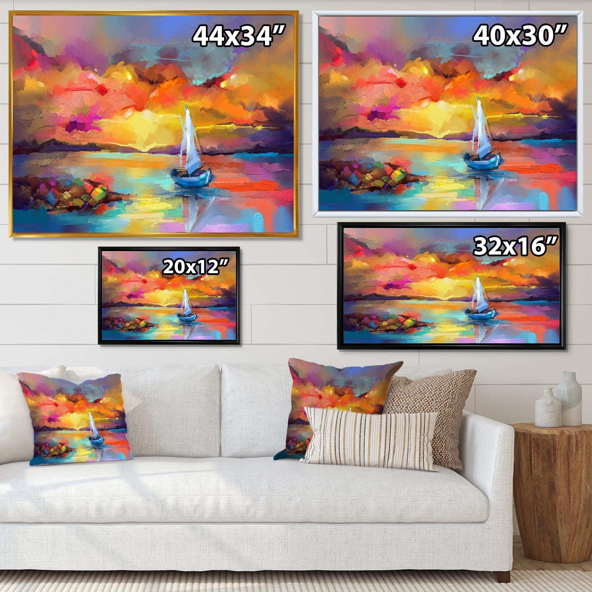 Sunset Painting With Colorful Reflections II