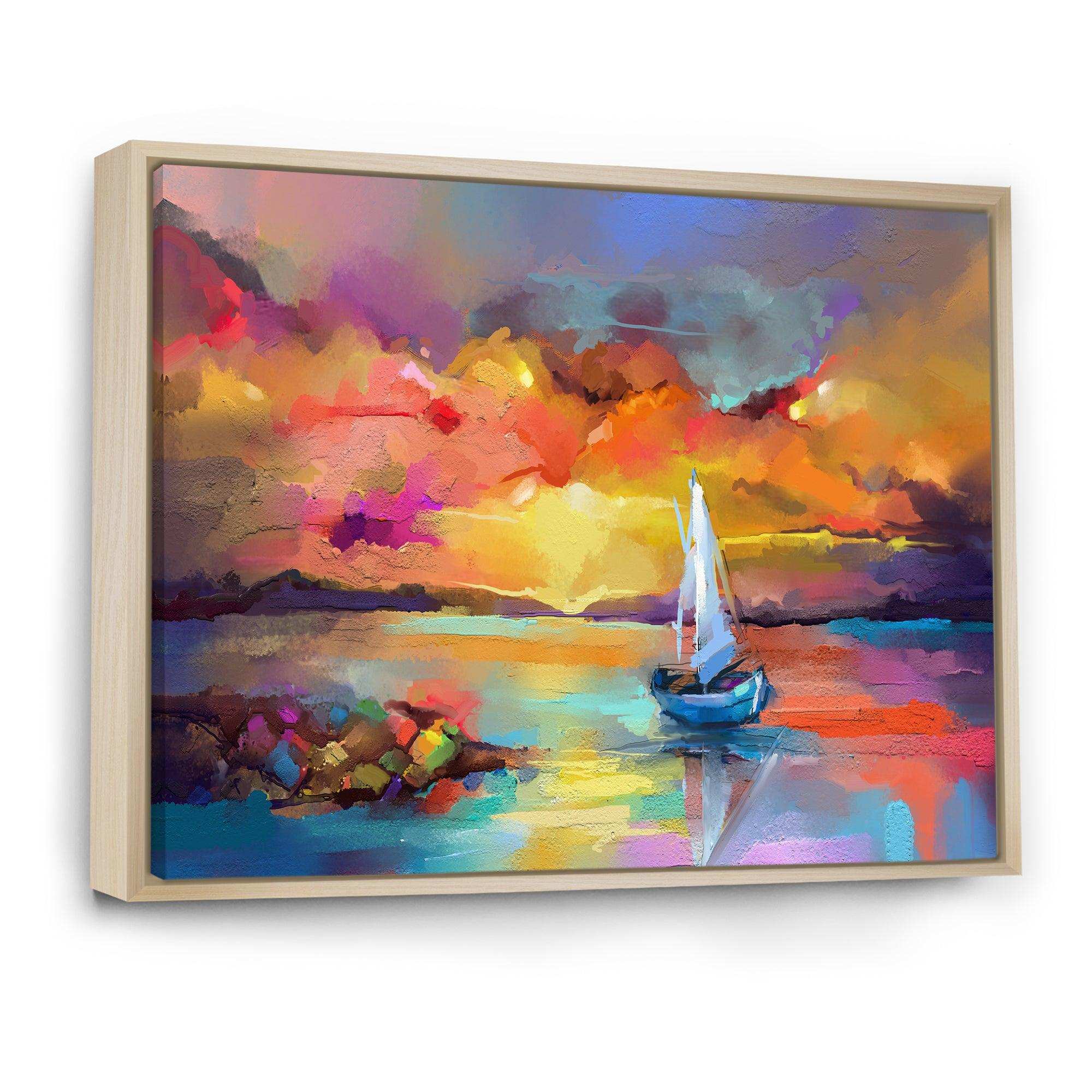 Sunset Painting With Colorful Reflections II