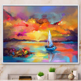 Sunset Painting With Colorful Reflections II