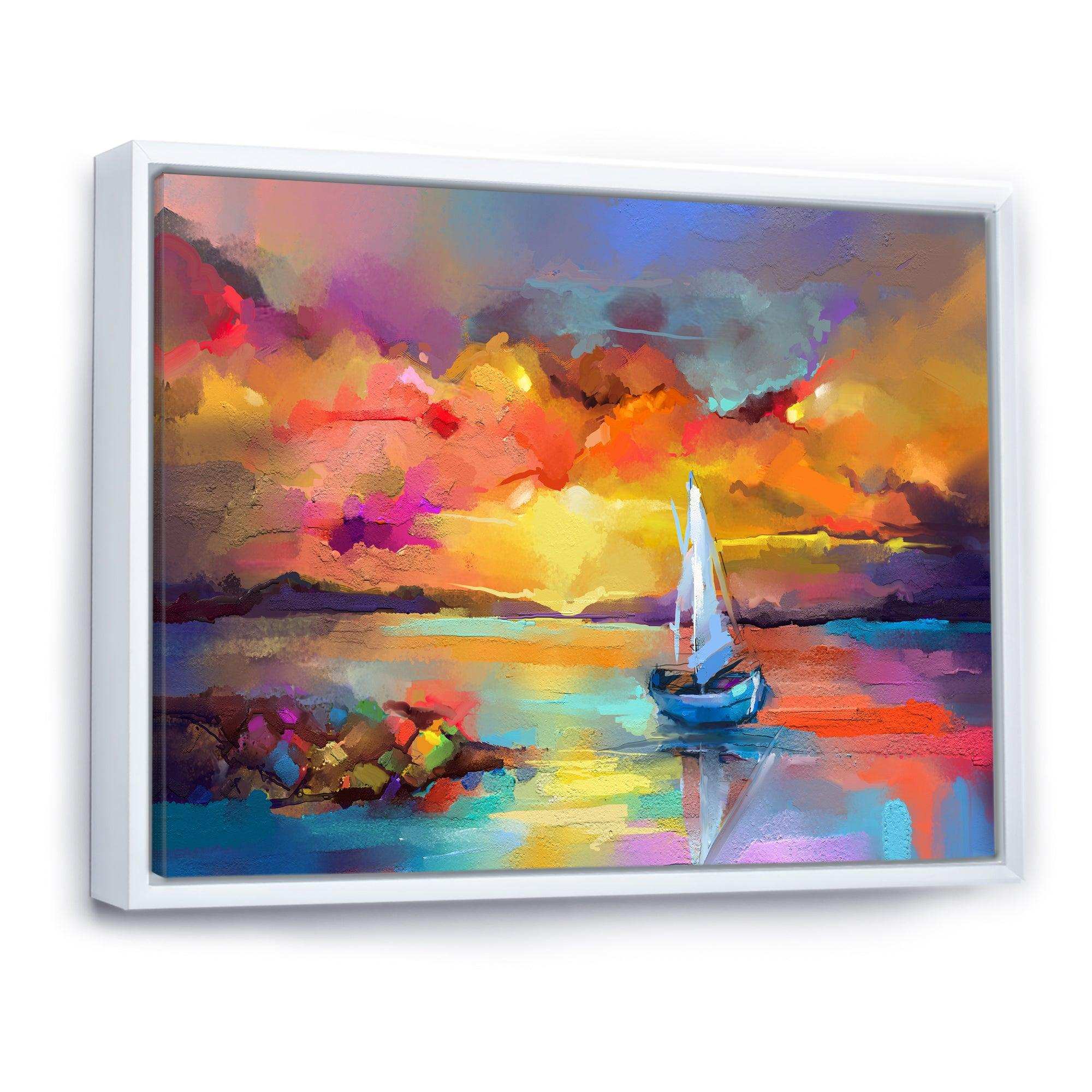 Sunset Painting With Colorful Reflections II