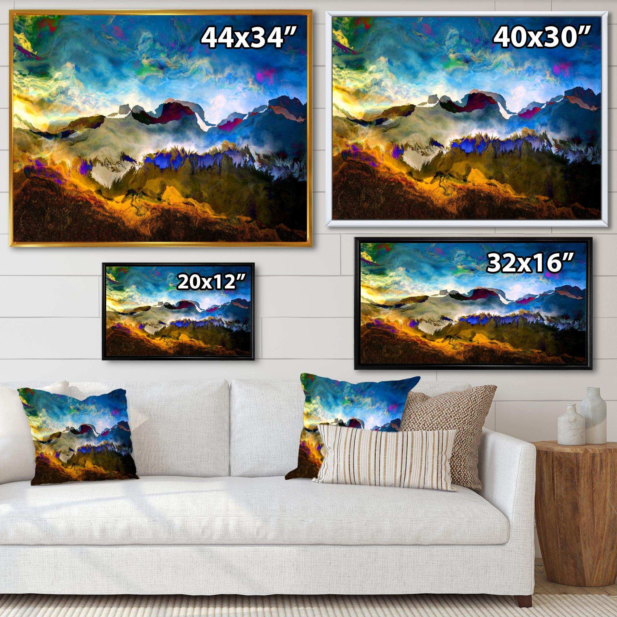 Mountainscape With Dark Blue Dark