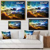 Mountainscape With Dark Blue Dark