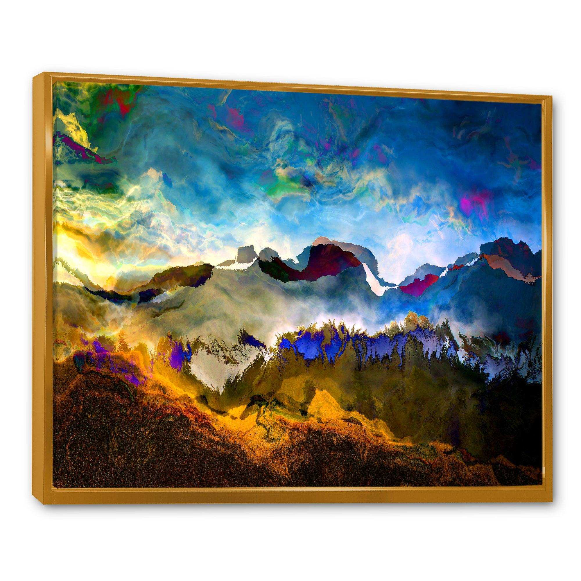 Mountainscape With Dark Blue Dark