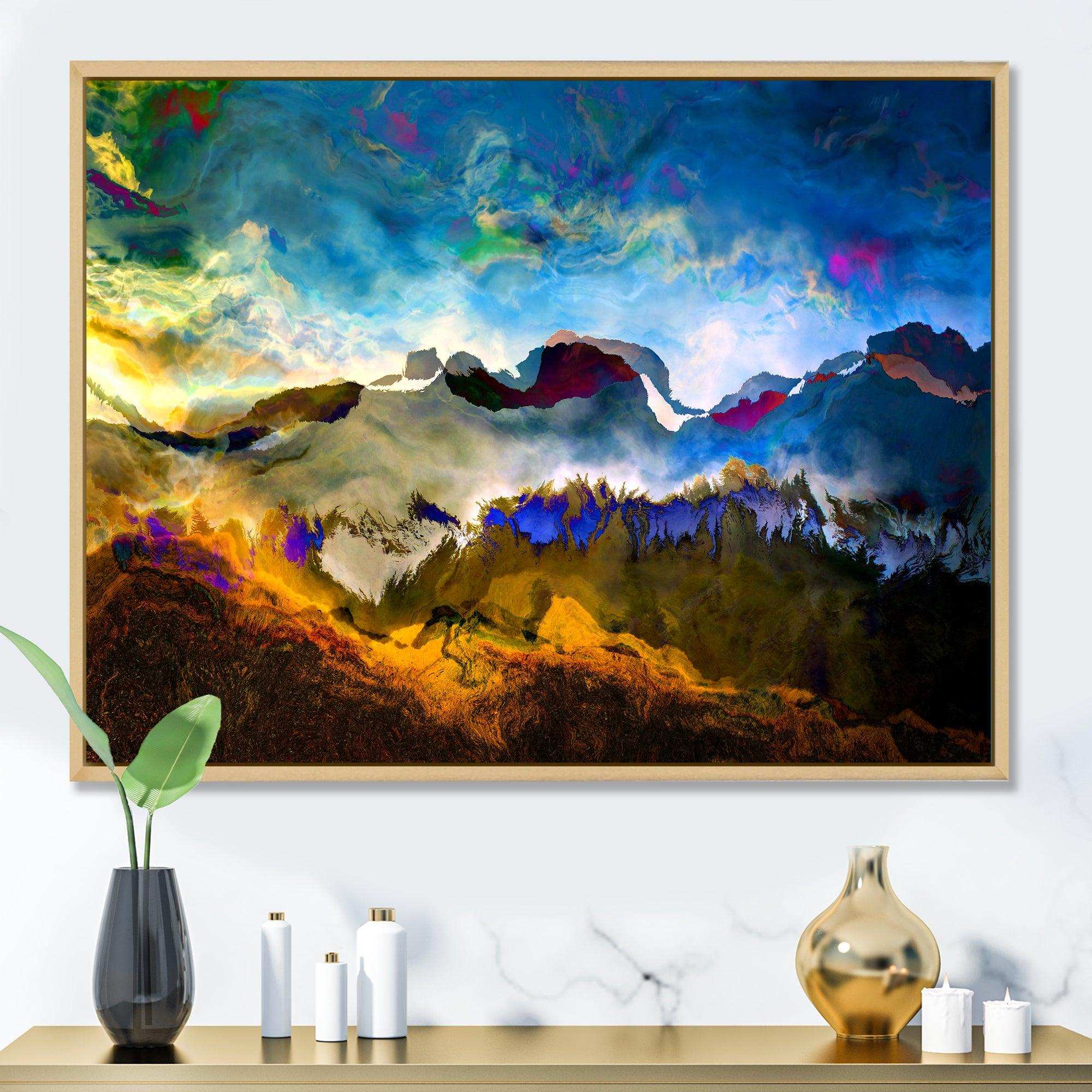 Mountainscape With Dark Blue Dark