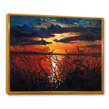 Romantic Sunset By Lakeside