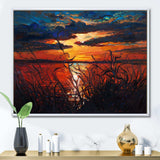 Romantic Sunset By Lakeside