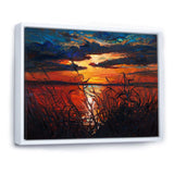 Romantic Sunset By Lakeside