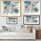 White Sakura Flower Blossom On Pastel Blue Background