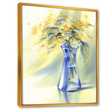 Summer Flowers In Blue Glass Bottle