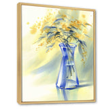 Summer Flowers In Blue Glass Bottle